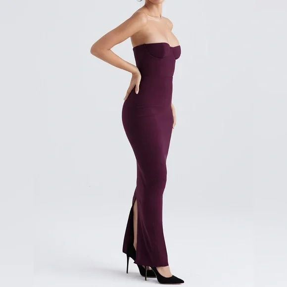 House of CB Lucia Maxi Dress in Grape (Deep Purple) - Picture 2 of 2